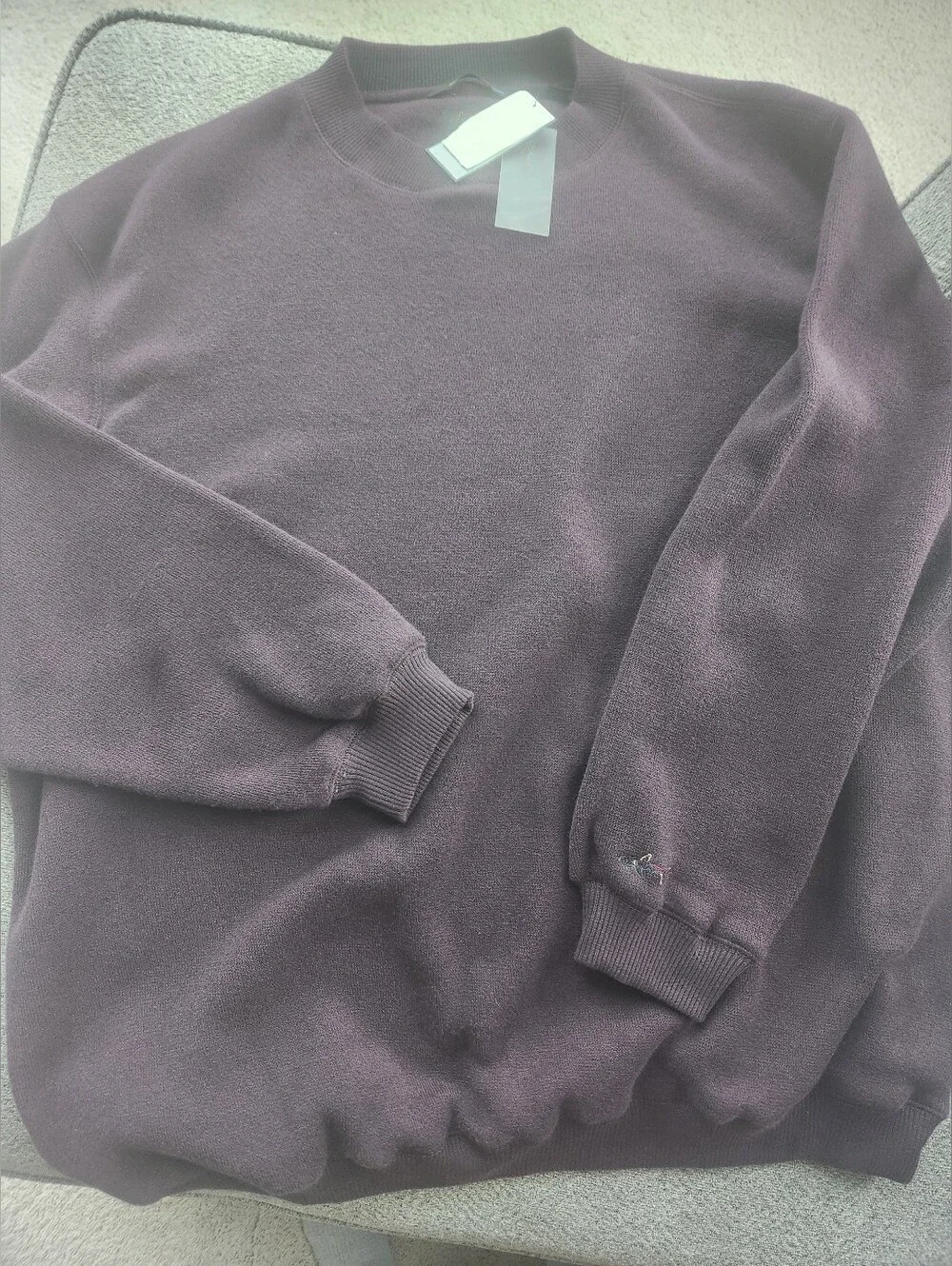 New Greg Norman Men's Crewneck Sweater - Deep Plum XXL